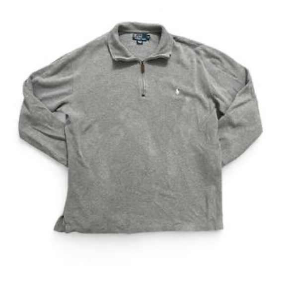 Polo Ralph Lauren Men’s XL Tall Gray Quarter Zip Jersey Pullover Classic - Picture 1 of 7